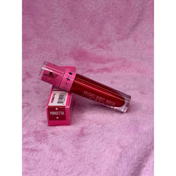 New! Poinsettia Jeffree Star Velour Liquid Lipstick VLL NWT NIB Red Metallic - Picture 5 of 6